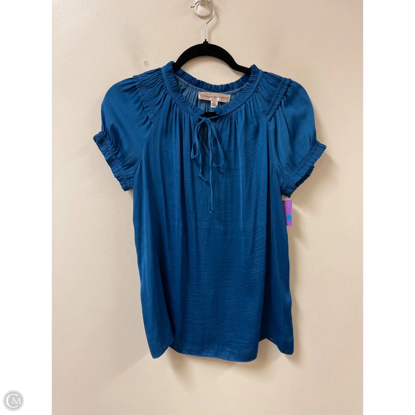 Top Short Sleeve By Catherine Malandrino In Blue, Size: S