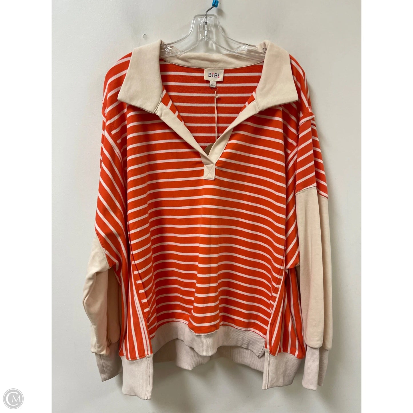 Top Long Sleeve By Bibi In Orange, Size: L
