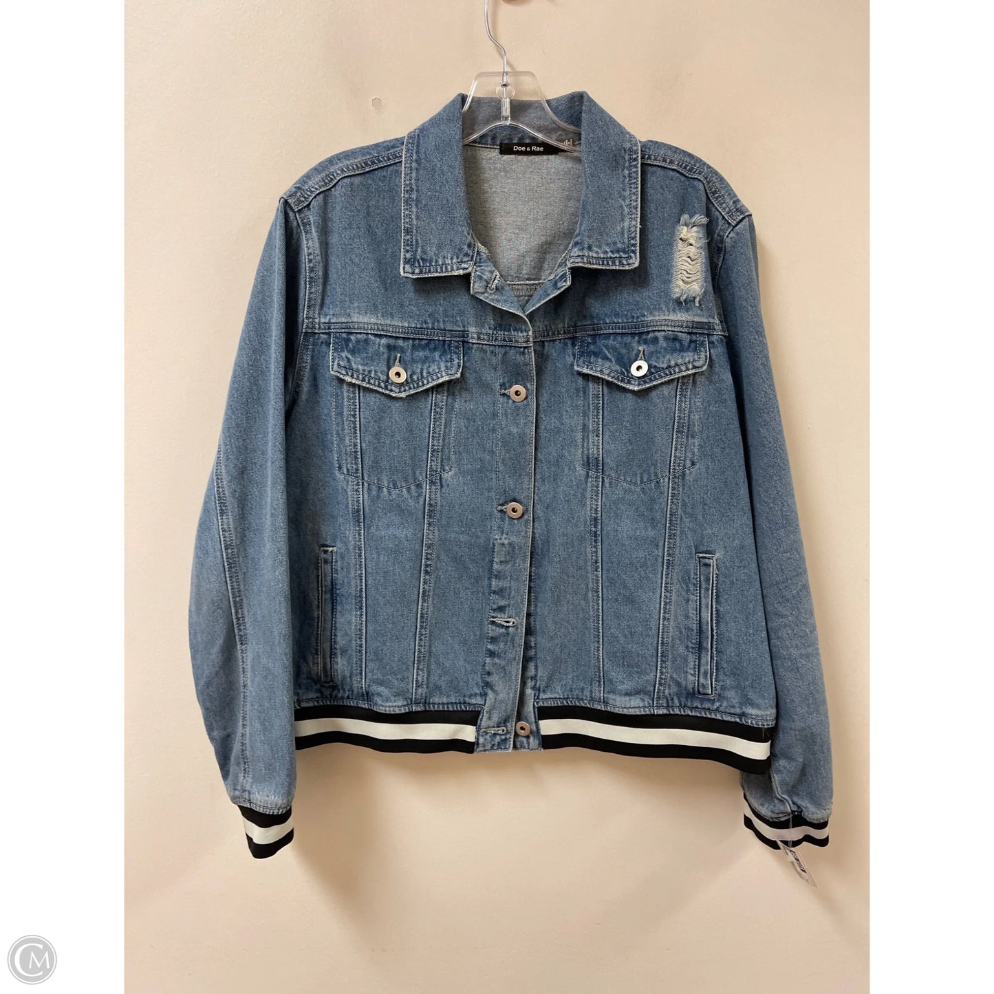 Blazer By Doe & Rae In Blue Denim, Size: L