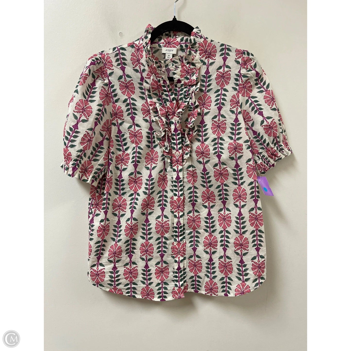 Top Short Sleeve By J. Crew In Floral Print, Size: S