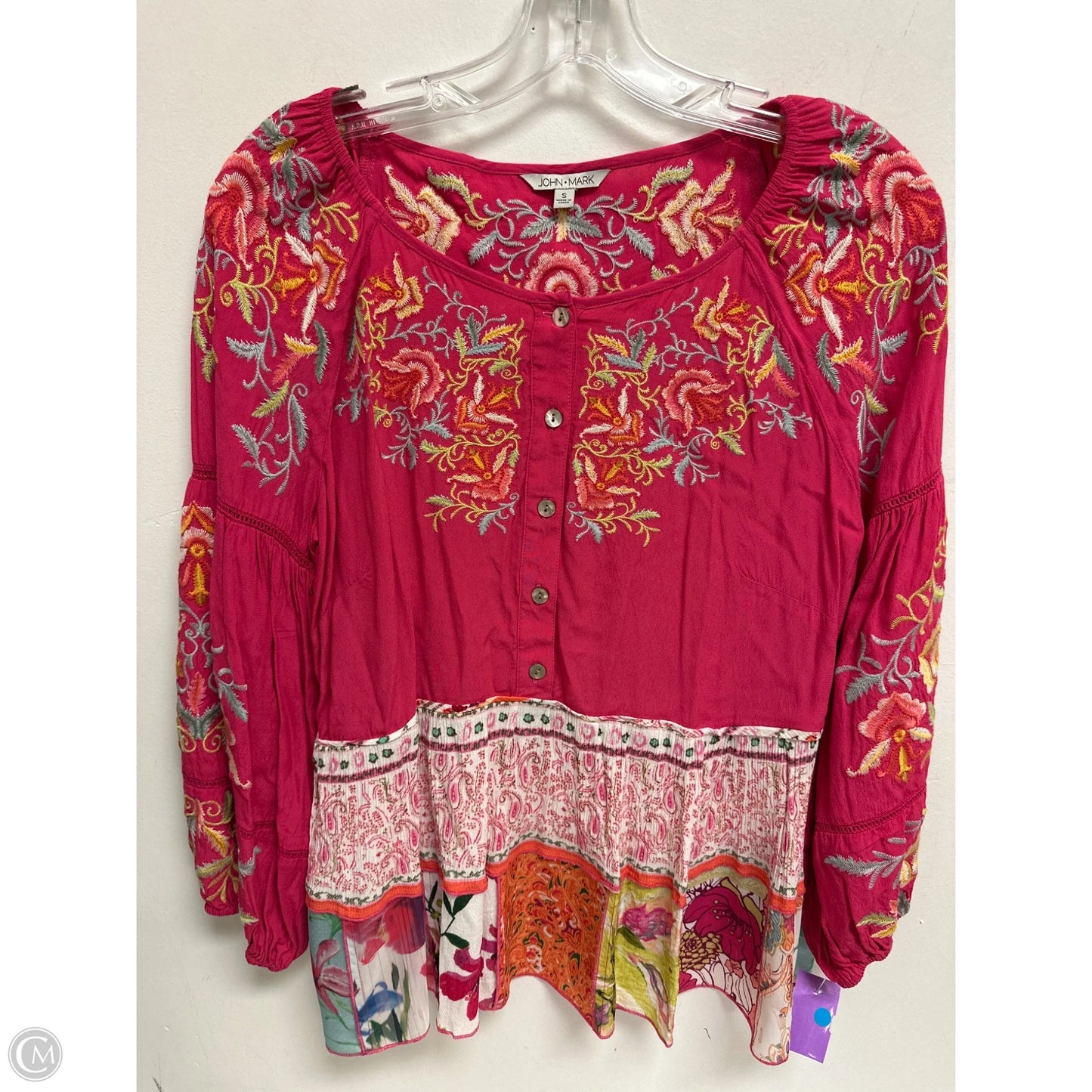 Top Long Sleeve By John Mark In Pink, Size: S