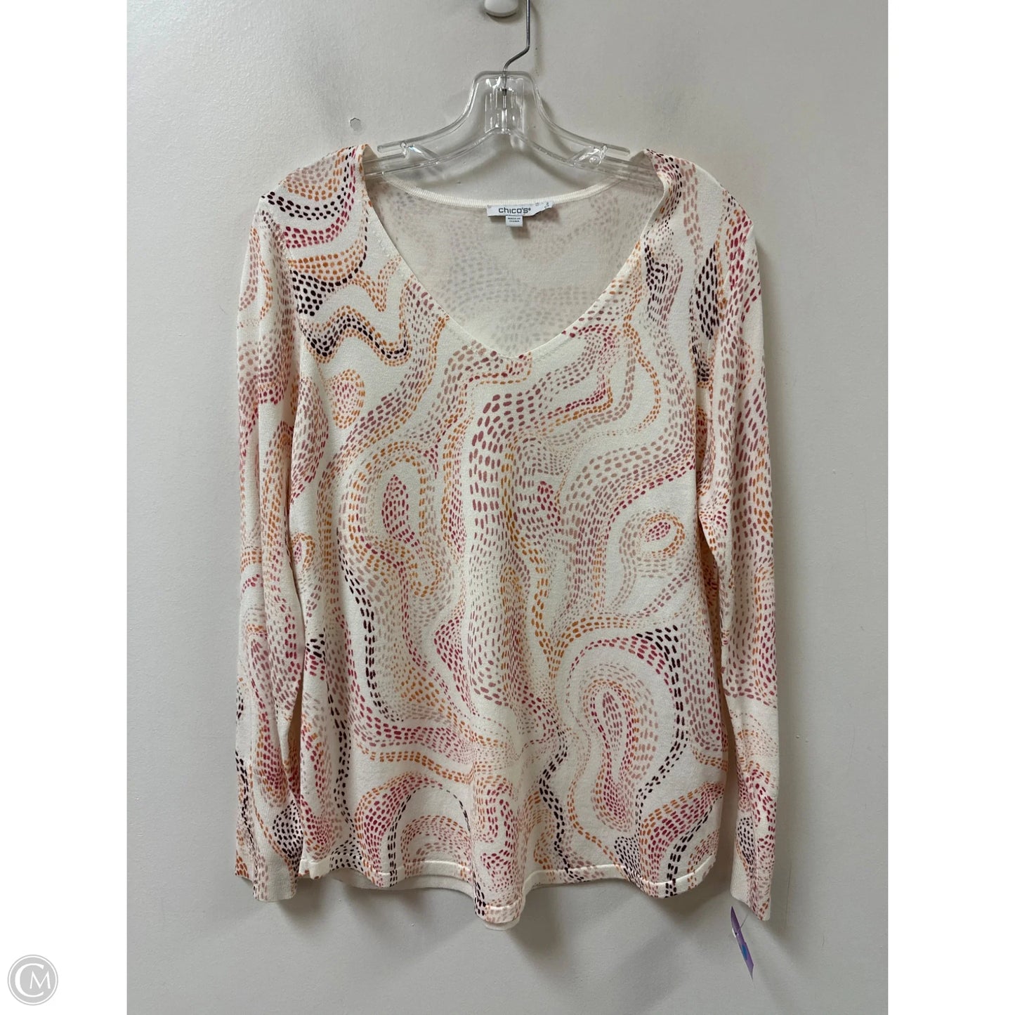 Top Long Sleeve By Chicos In Cream, Size: L