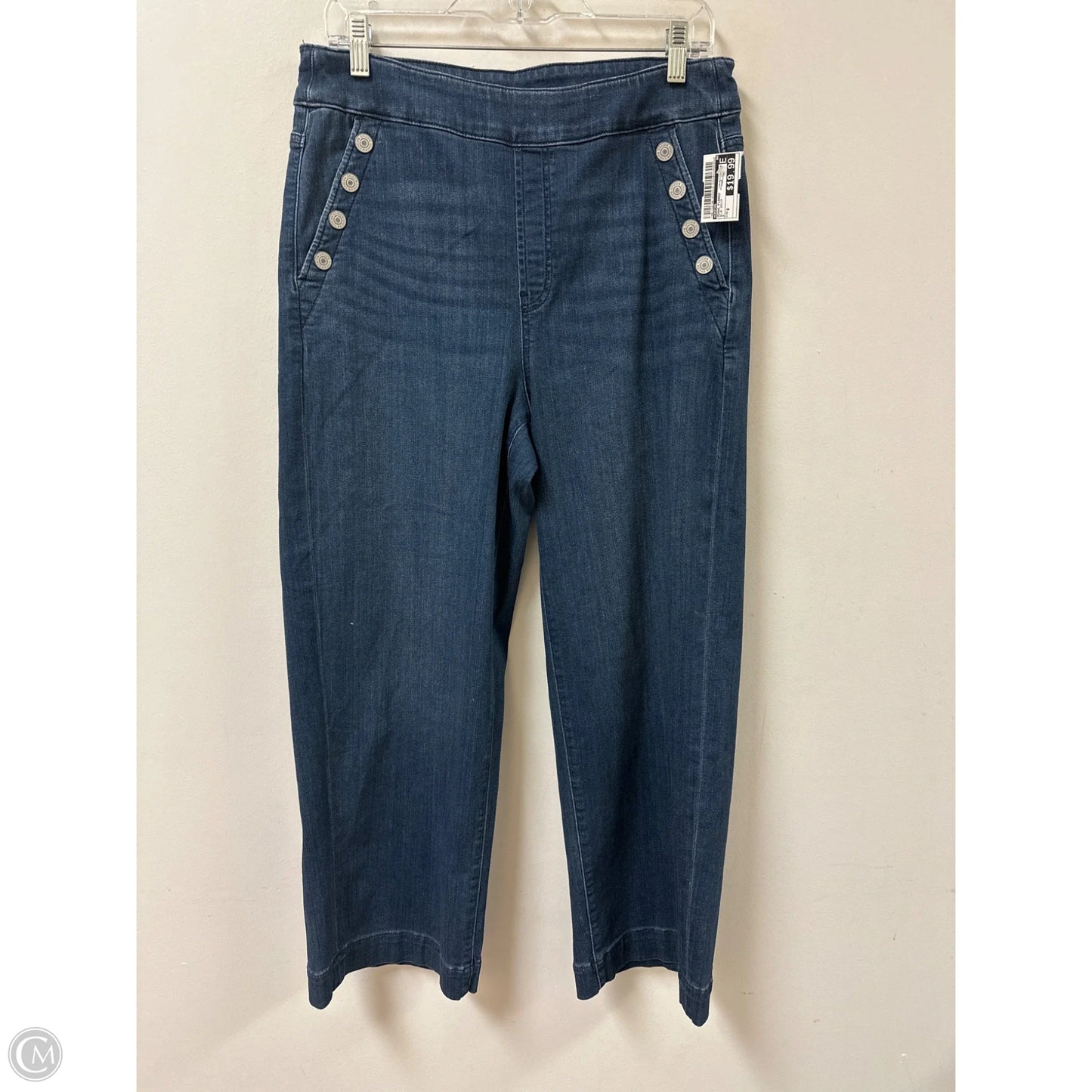 Jeans Flared By Chicos In Blue Denim, Size: 8