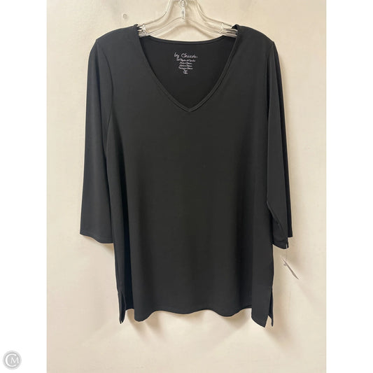 Top Long Sleeve By Chicos In Black, Size: M