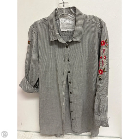 Tunic Long Sleeve By Clothes Mentor In Striped Pattern, Size: M