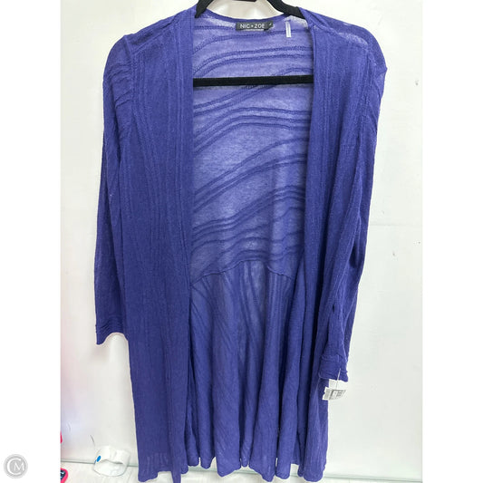 Sweater Cardigan By Nic + Zoe In Purple, Size: L