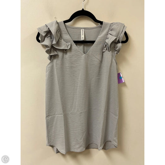 Top Short Sleeve By Zenana In Grey, Size: S