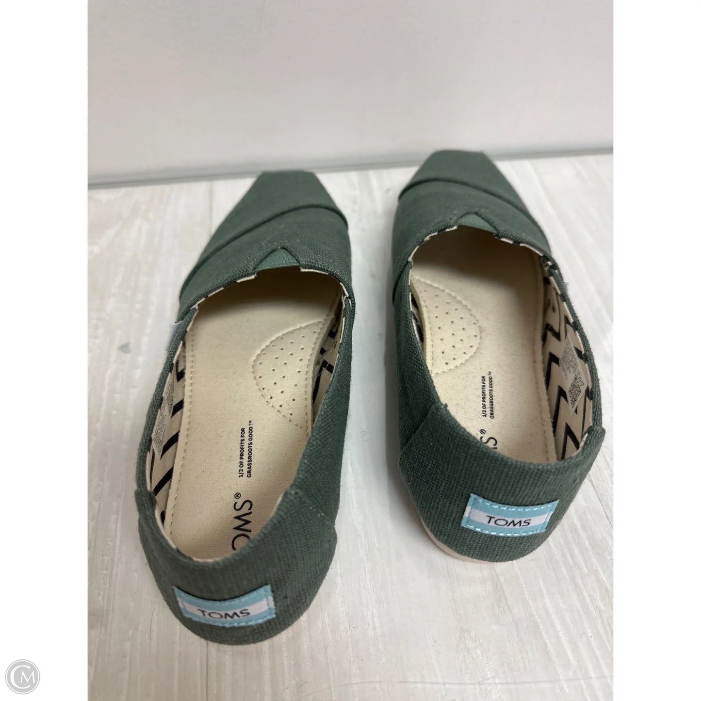 Shoes Flats By Toms In Green, Size: 7.5