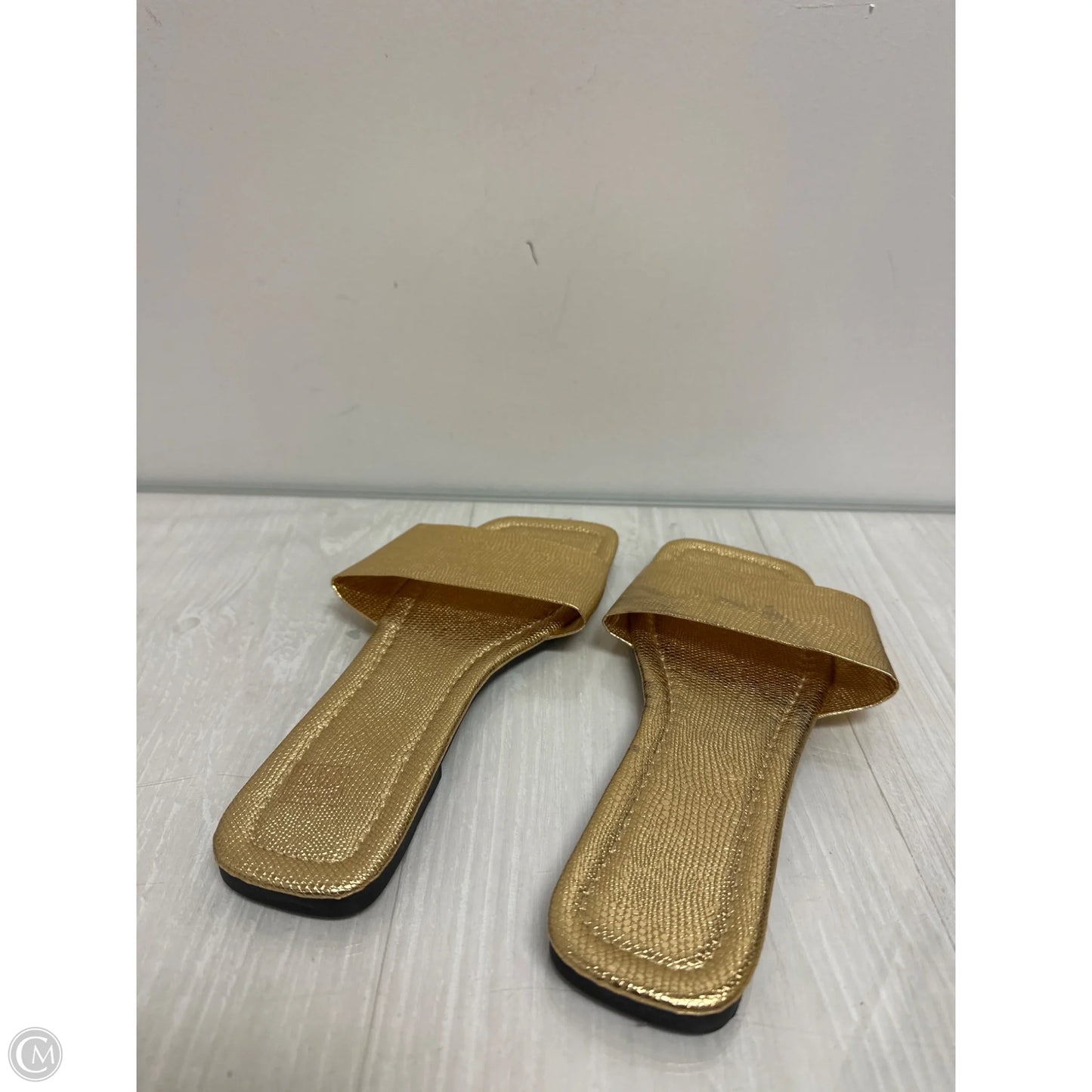 Sandals Flats By Clothes Mentor In Gold, Size: 11.5
