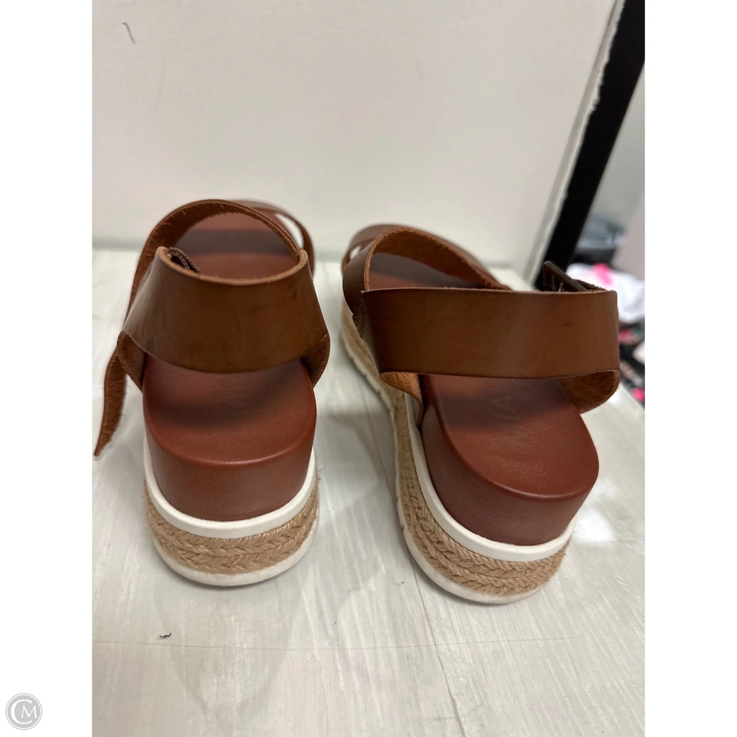 Sandals Heels Wedge By Mia In Tan, Size: 9