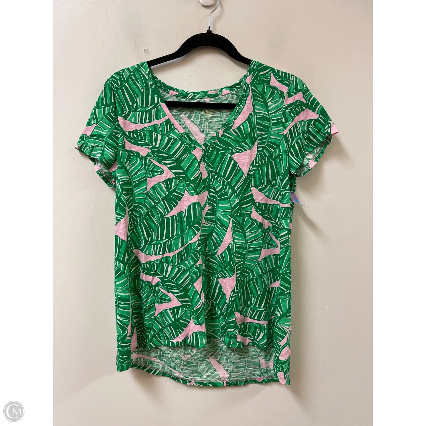 Top Short Sleeve Designer By Lilly Pulitzer In Green, Size: M
