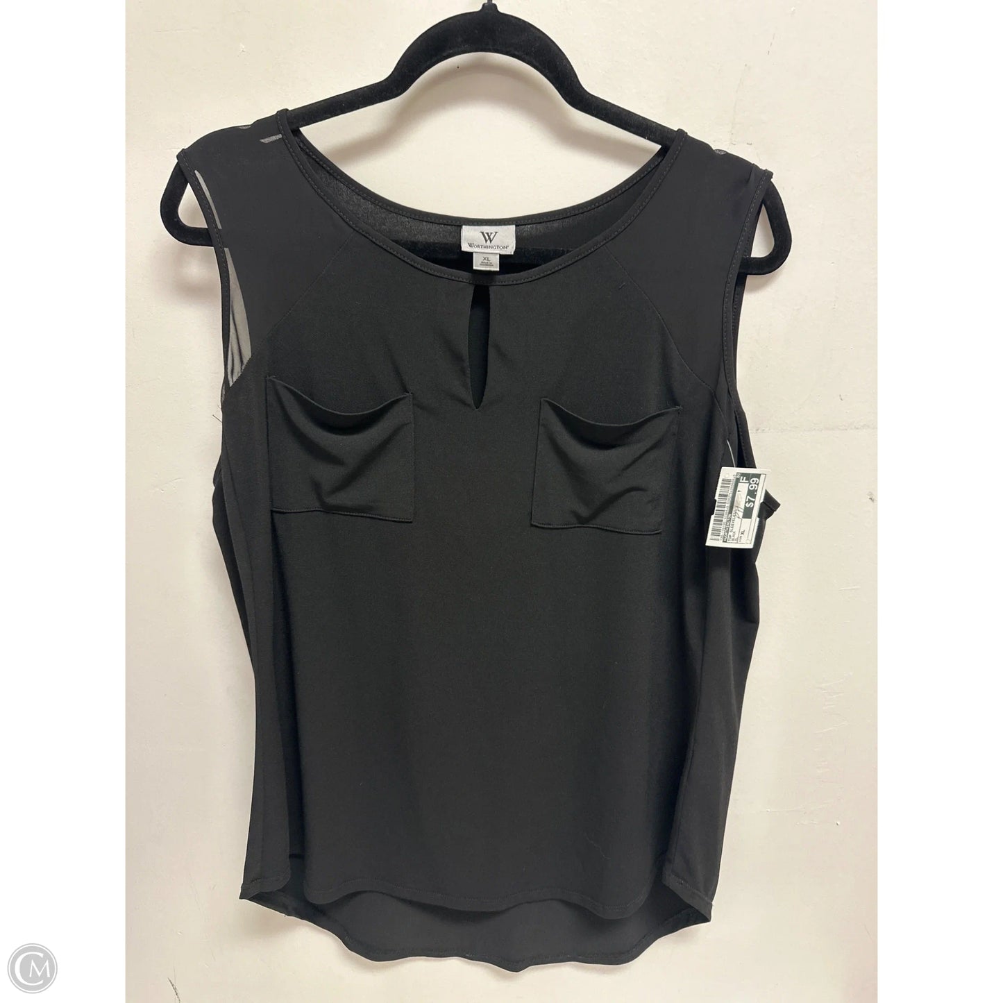 Top Sleeveless By Worthington In Black, Size: Xl