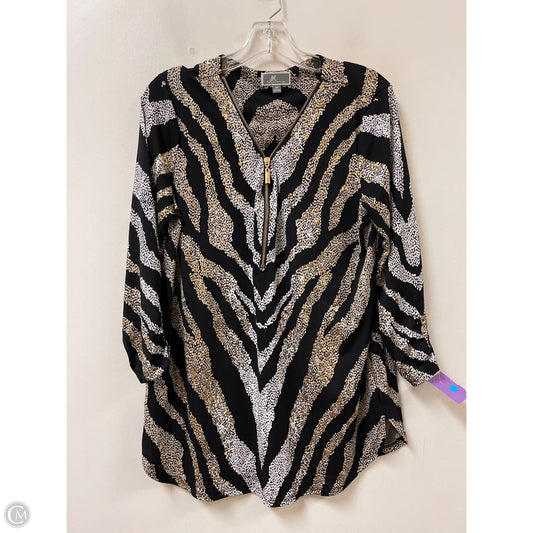 Top Long Sleeve By Jm Collections In Black & Cream, Size: M