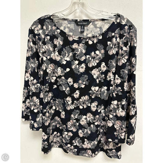 Top Long Sleeve By Ellen Tracy In Black & Pink, Size: S