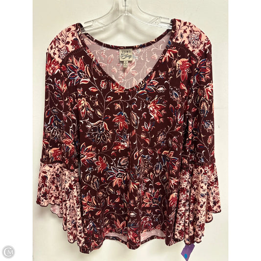 Top Long Sleeve By Como Vintage In Red, Size: M