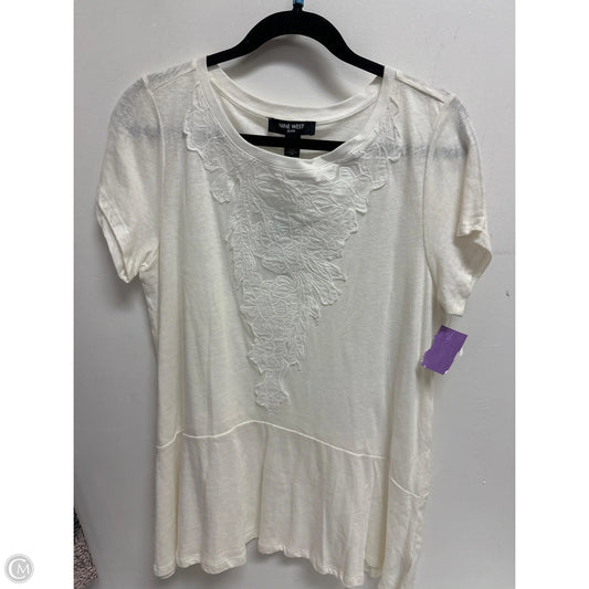 Top Short Sleeve By Nine West In White, Size: M