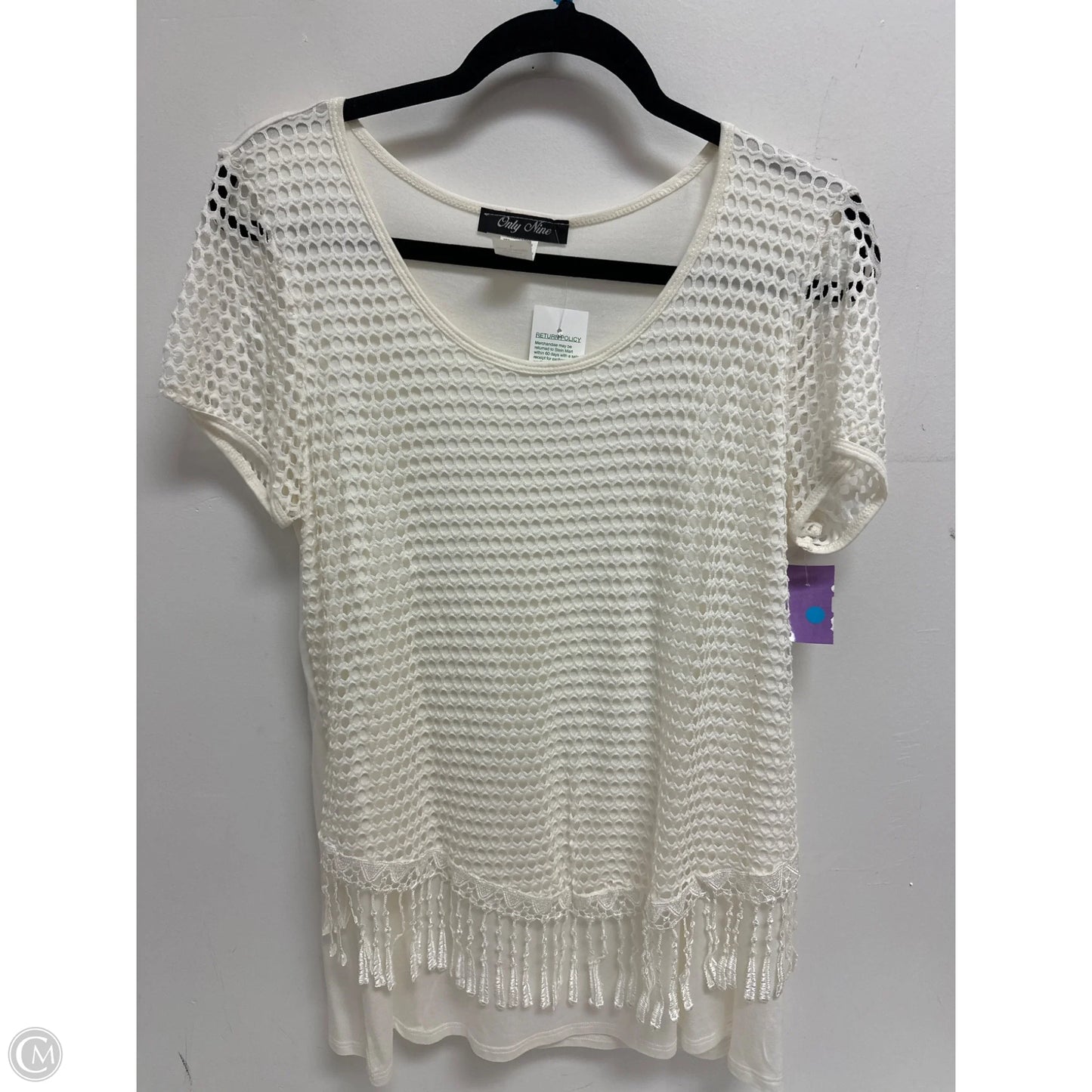 Top Short Sleeve By Clothes Mentor In White, Size: L