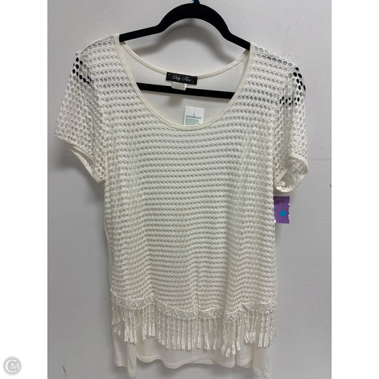 Top Short Sleeve By Clothes Mentor In White, Size: L