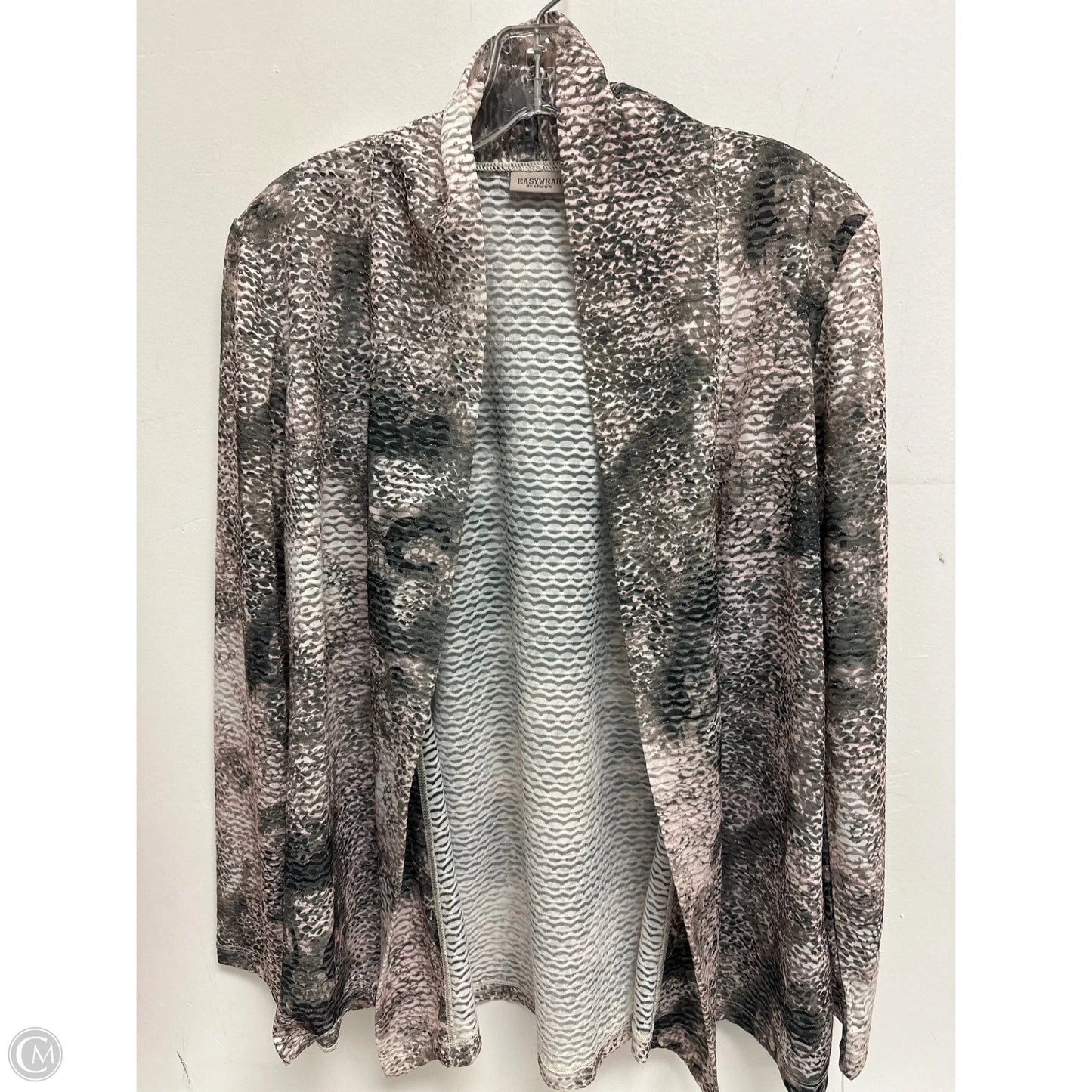 Cardigan By Chicos In Grey & Pink, Size: M