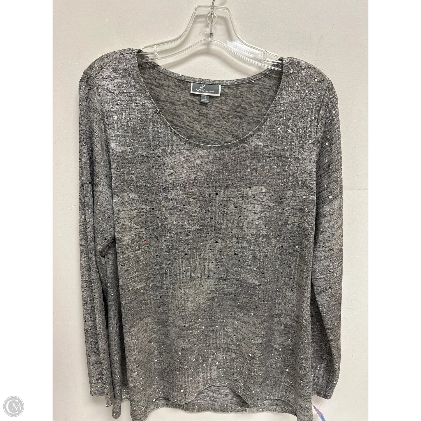 Top Long Sleeve By Jm Collections In Silver, Size: S