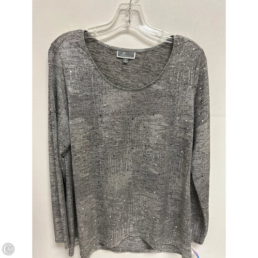 Top Long Sleeve By Jm Collections In Silver, Size: S