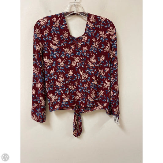 Top Long Sleeve By Madewell In Red, Size: Xs