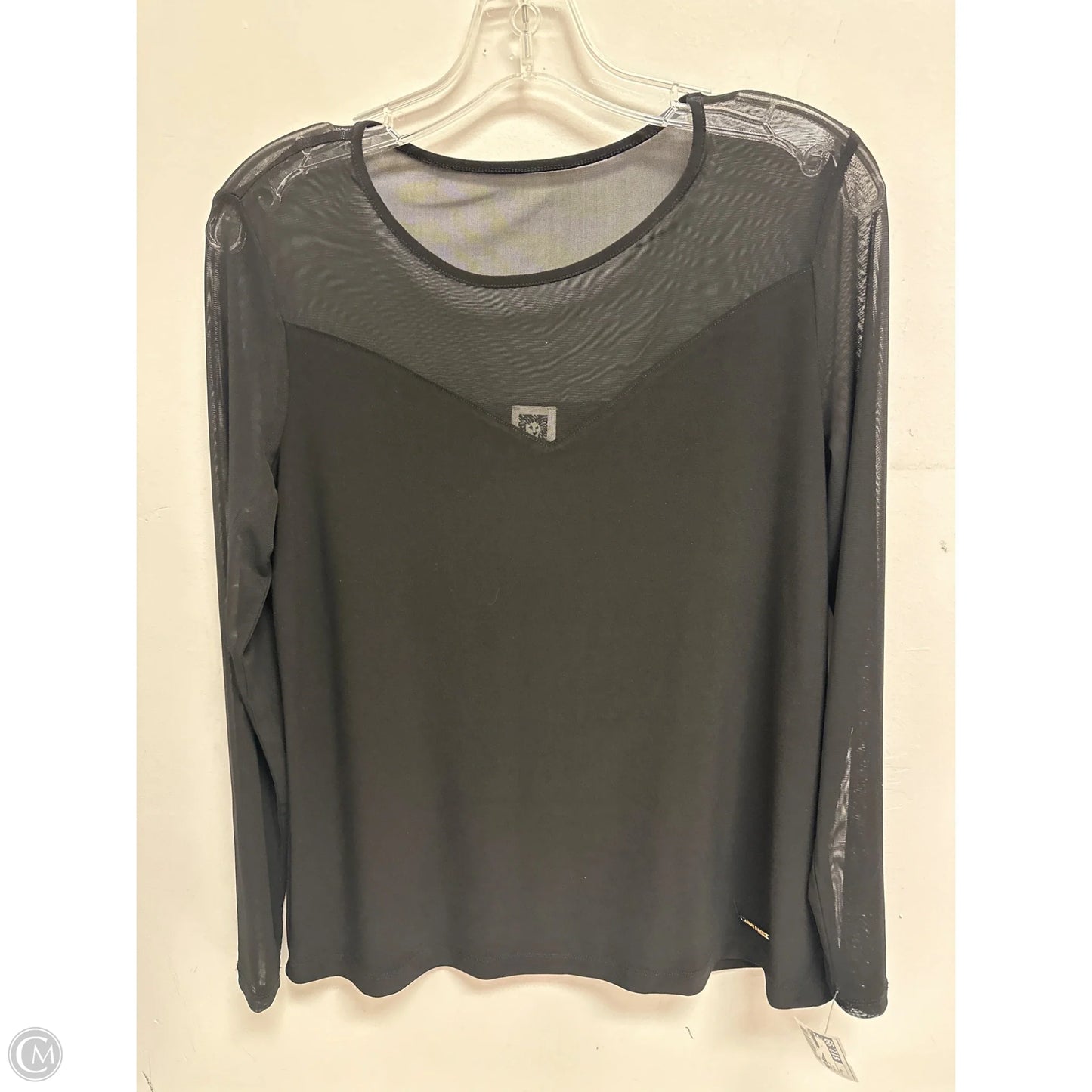 Top Long Sleeve By Anne Klein In Black, Size: M
