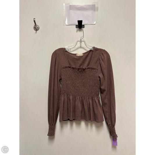 Top Long Sleeve By Altard State In Brown, Size: S
