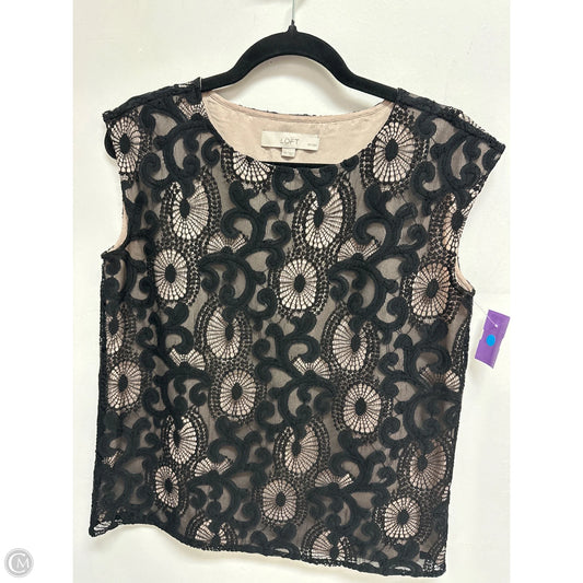 Top Short Sleeve By Loft In Black, Size: Sp