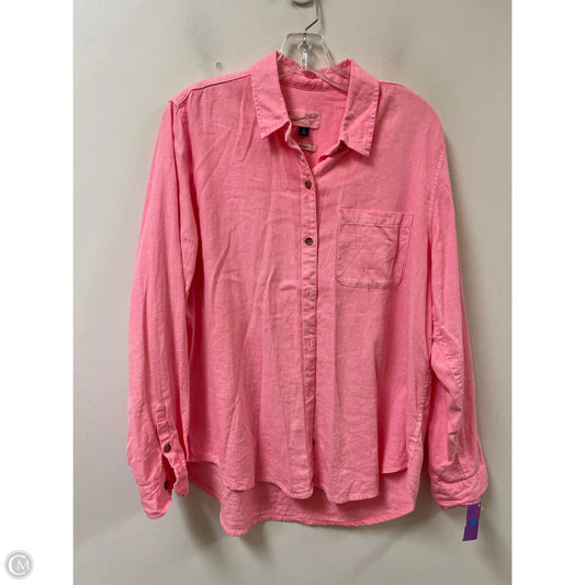 Blouse Long Sleeve By Universal Thread In Pink, Size: M