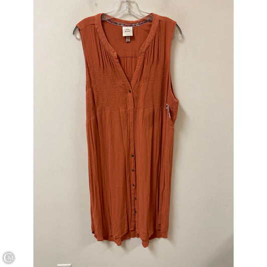 Dress Casual Midi By Knox Rose In Orange, Size: 2x