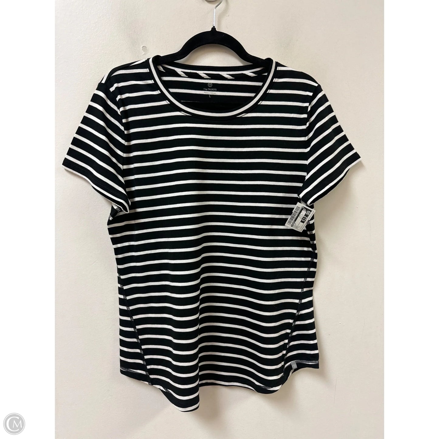 Top Short Sleeve By Talbots In Black, Size: L