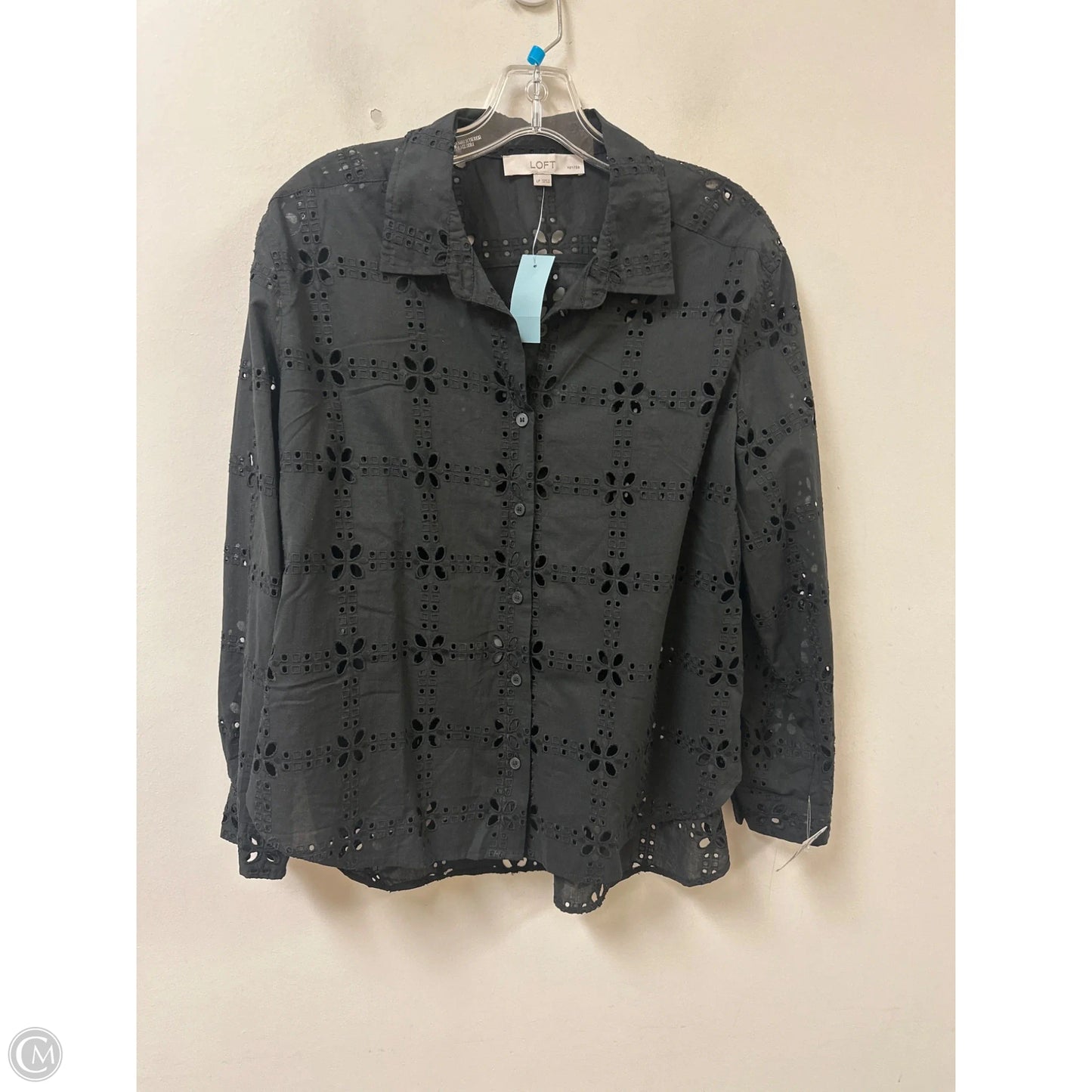 Top Long Sleeve By Loft In Black, Size: Lp