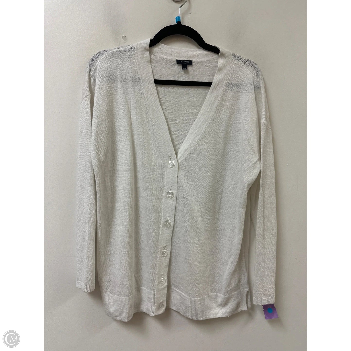 Sweater Cardigan By Talbots In White, Size: Lp
