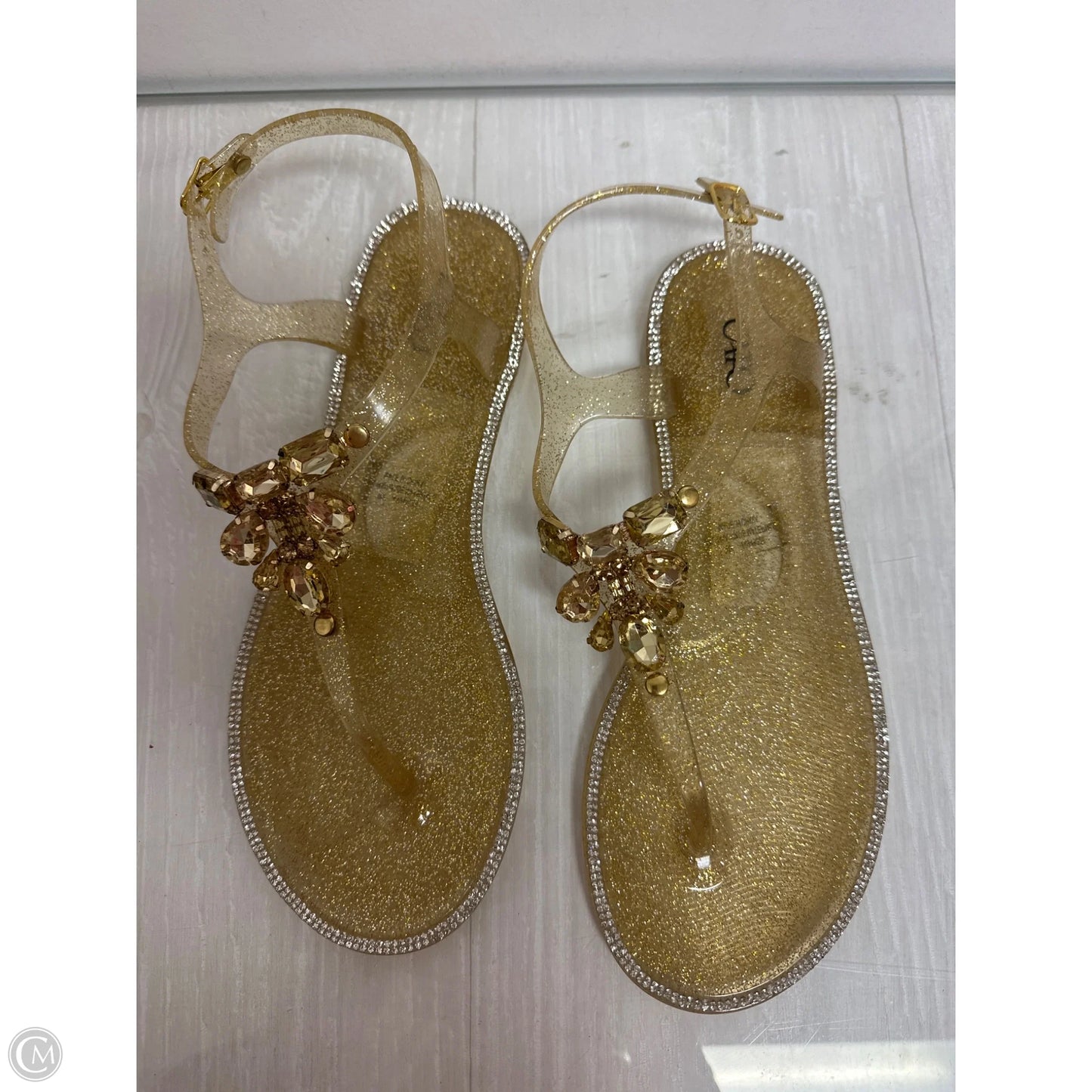 Sandals Flats By Cato In Gold, Size: 9