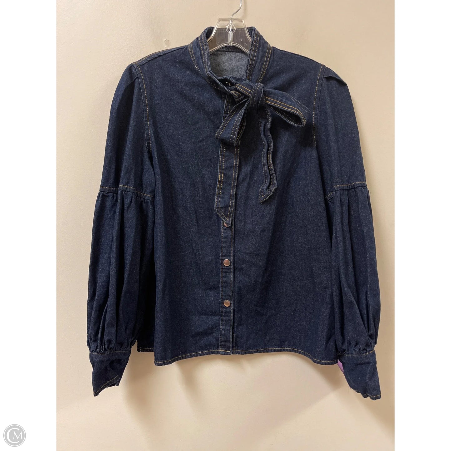 Jacket Denim By Clothes Mentor In Blue Denim, Size: L