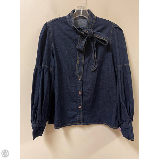 Jacket Denim By Clothes Mentor In Blue Denim, Size: L
