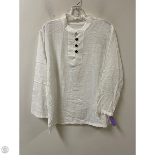 Top Long Sleeve By Clothes Mentor In White, Size: M