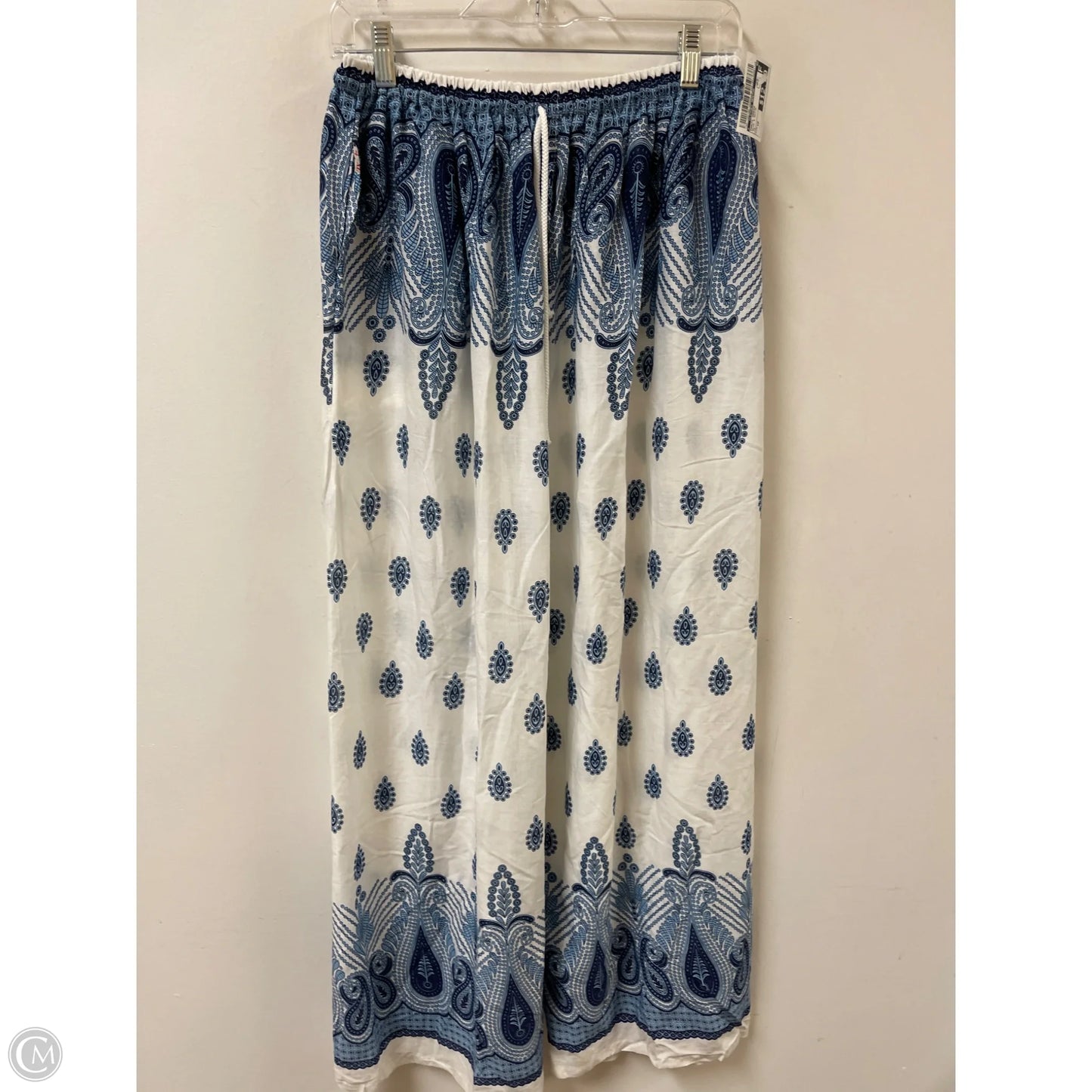 Pants Dress By Clothes Mentor In Blue & White, Size: 10