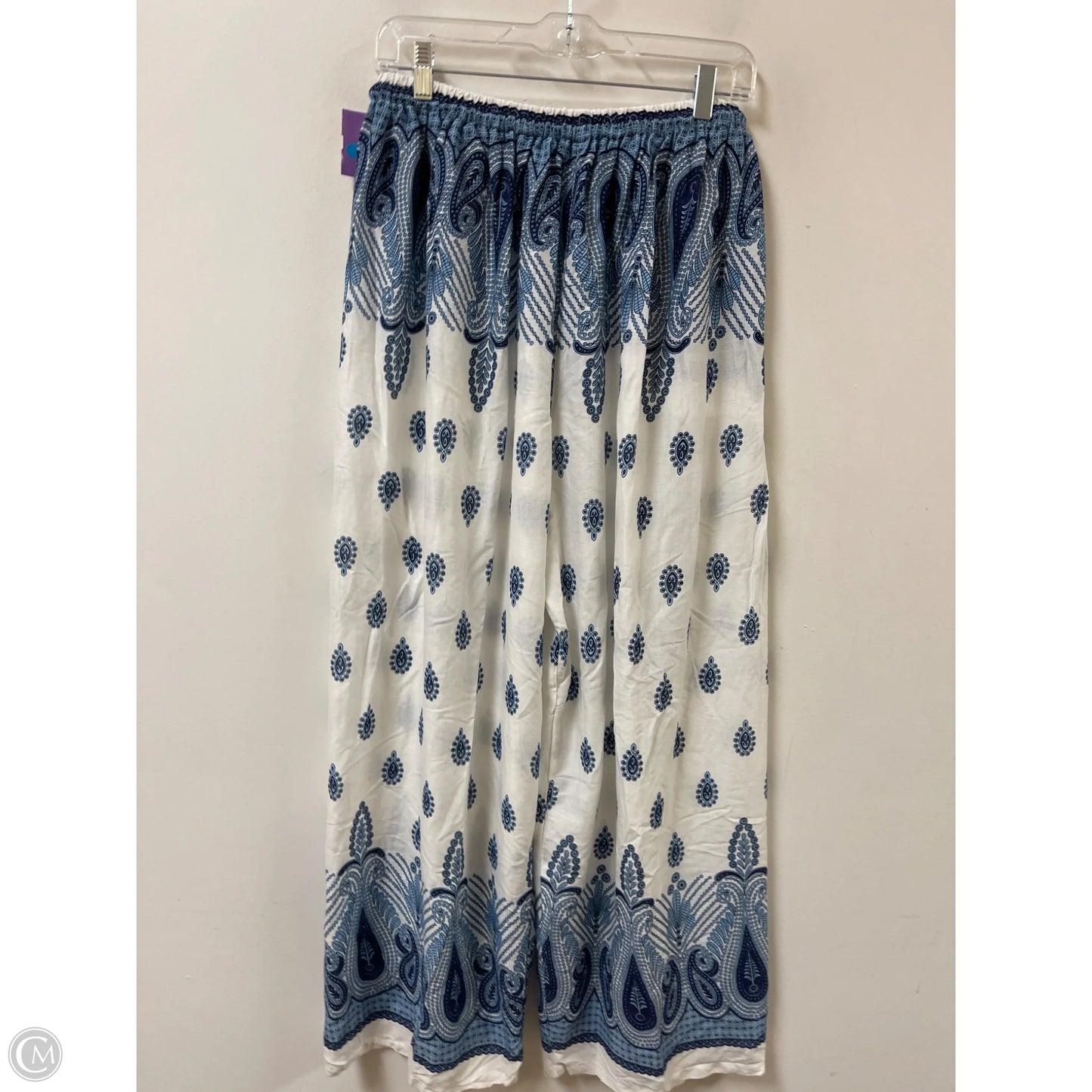 Pants Dress By Clothes Mentor In Blue & White, Size: 10