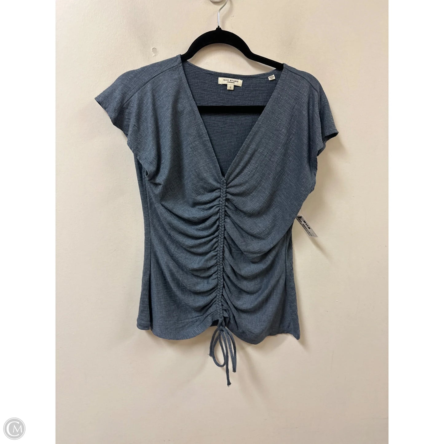 Top Short Sleeve By Max Studio In Blue, Size: L