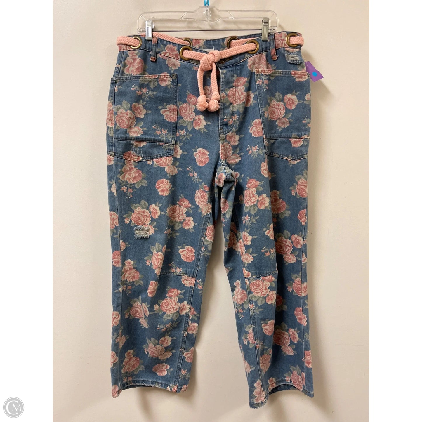 Jeans Flared By Bibi In Blue Denim, Size: 14