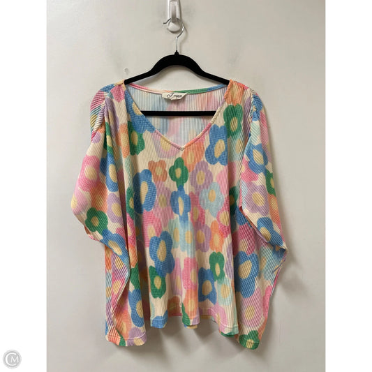 Top Short Sleeve By Clothes Mentor In Floral Print, Size: M