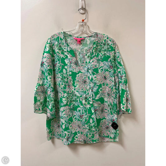Top Long Sleeve Designer By Lilly Pulitzer In Green, Size: S