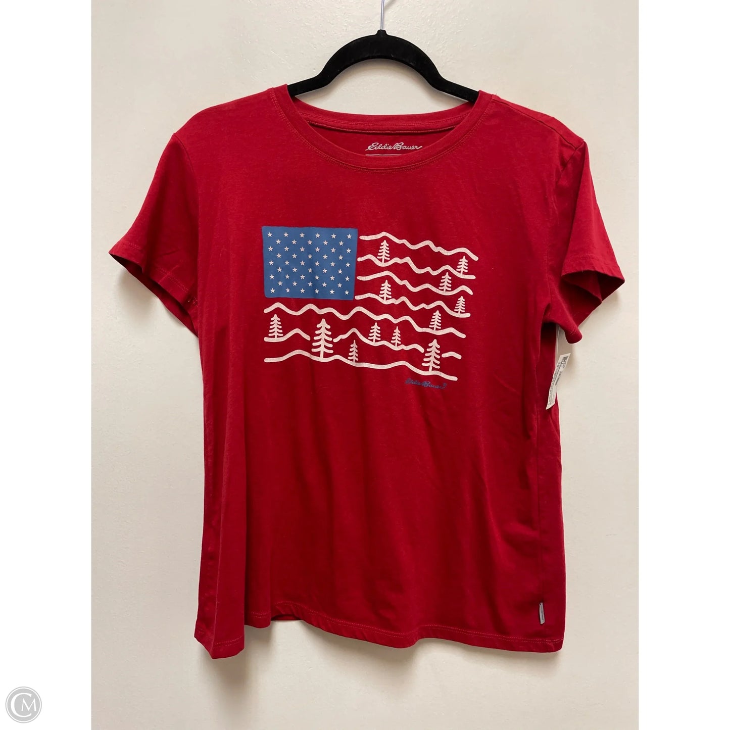 Top Short Sleeve By Eddie Bauer In Red, Size: M