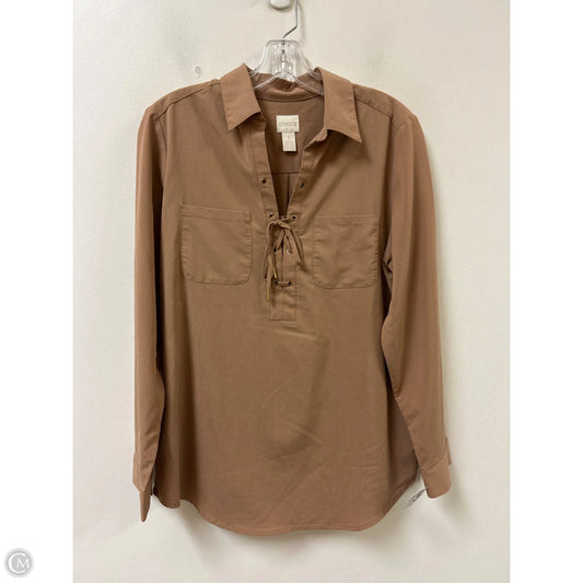 Top Long Sleeve By Chicos In Tan, Size: M