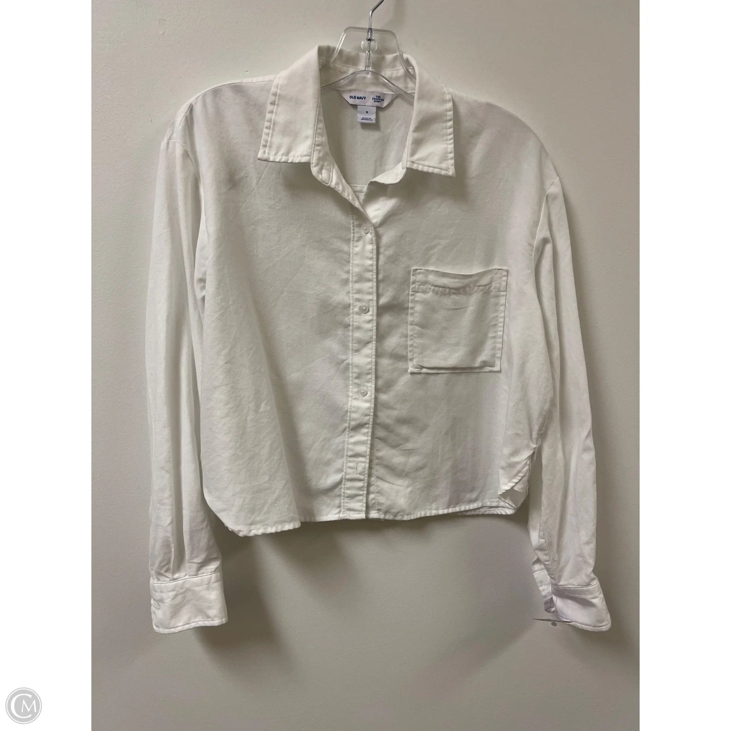 Top Long Sleeve By Old Navy In White, Size: S