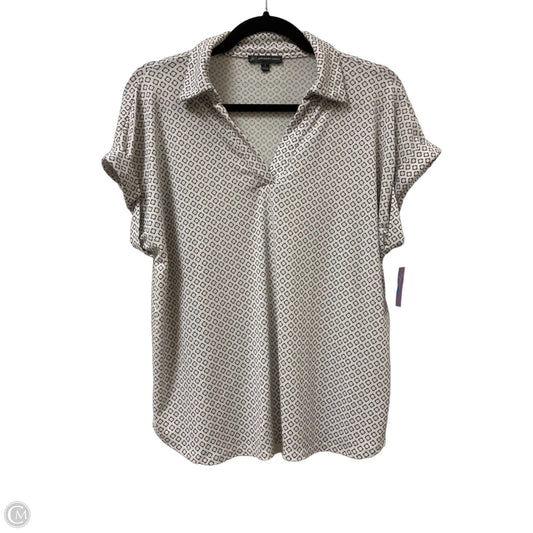 Top Short Sleeve By Adrianna Papell In White, Size: S