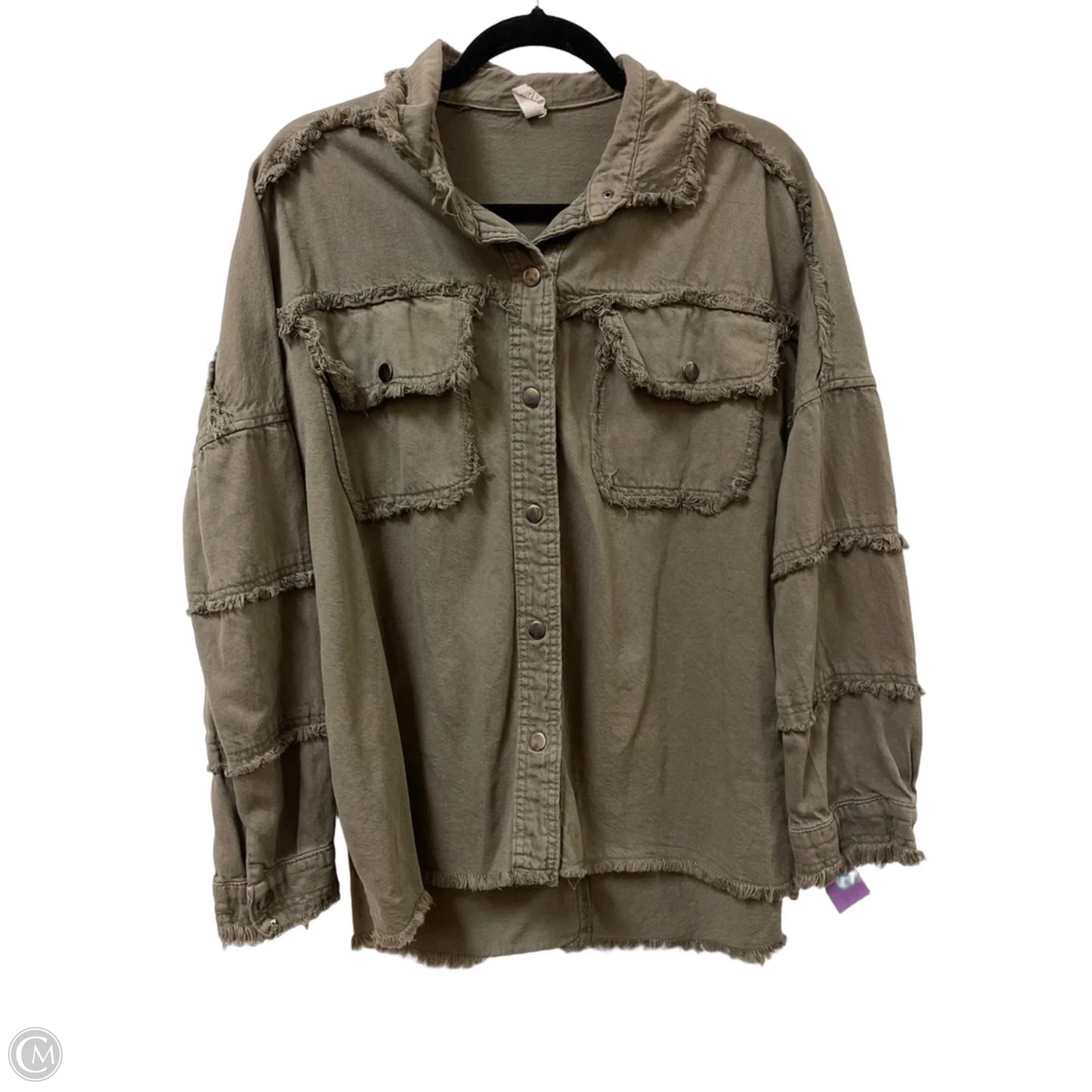 Jacket Denim By Elan In Green, Size: M