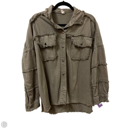 Jacket Denim By Elan In Green, Size: M
